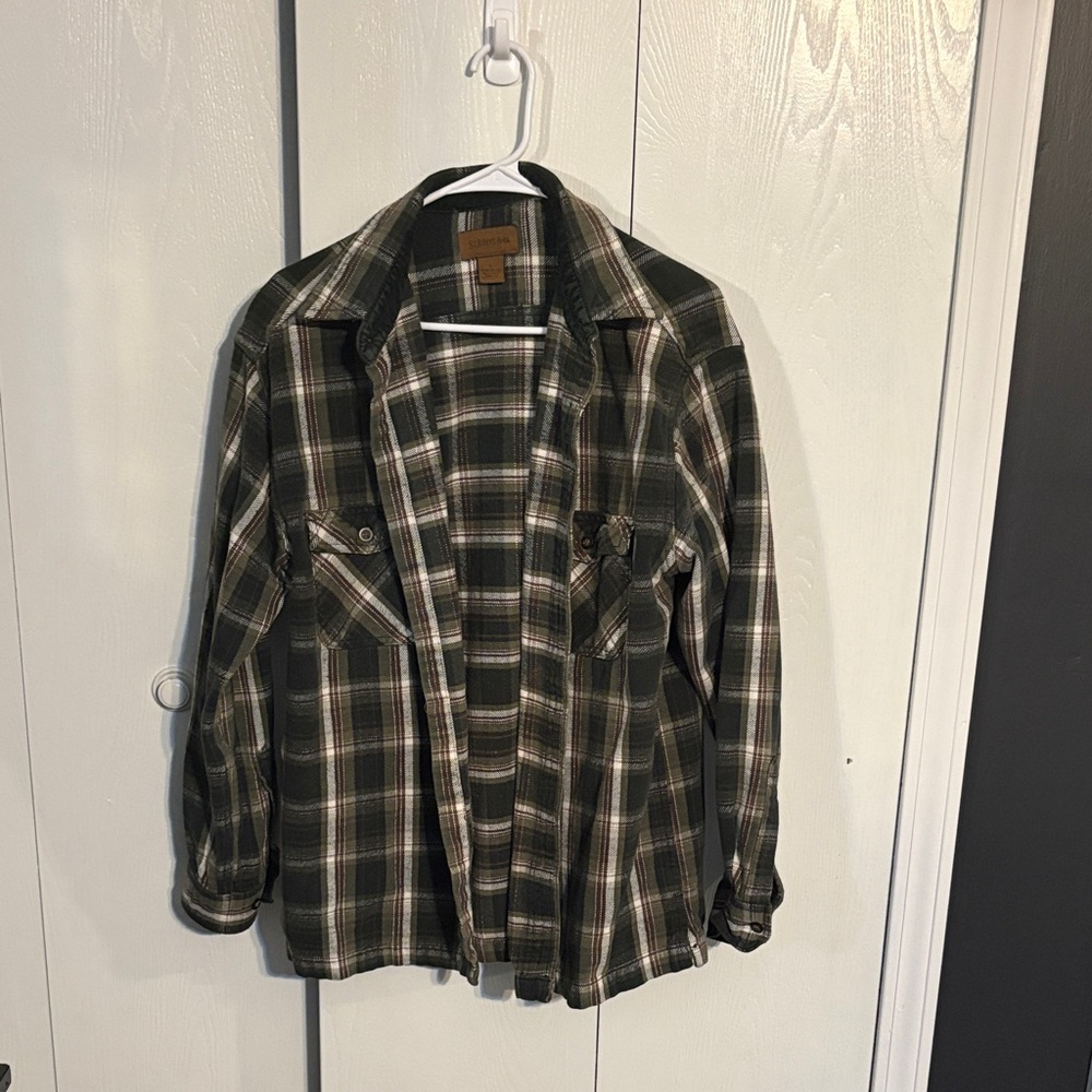 St. John's Bay Green Plaid Shirt Jacket